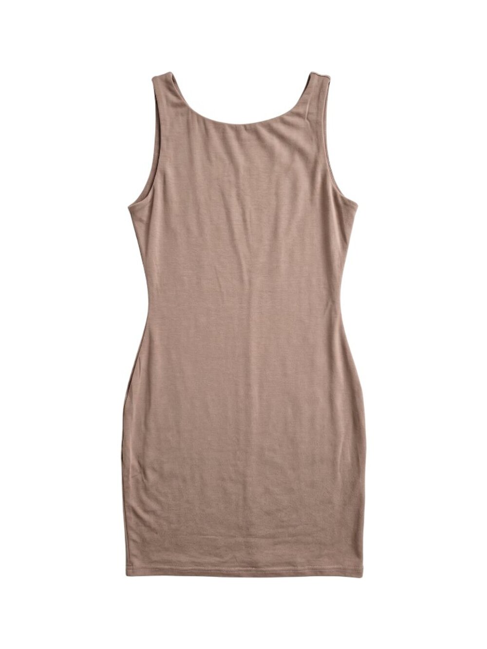NWT | ZESICA Light Brown Sleeveless Crew Neck Bodycon Dress Medium